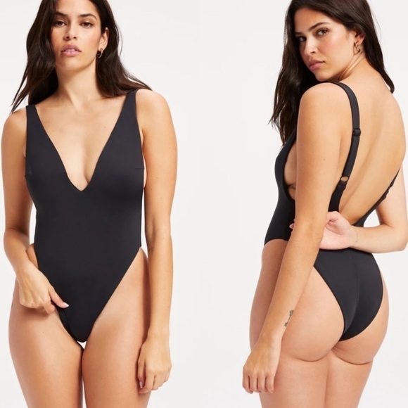 GOOD American Lounge One Piece Black Swimsuit Size 3XL - Picture 4 of 10
